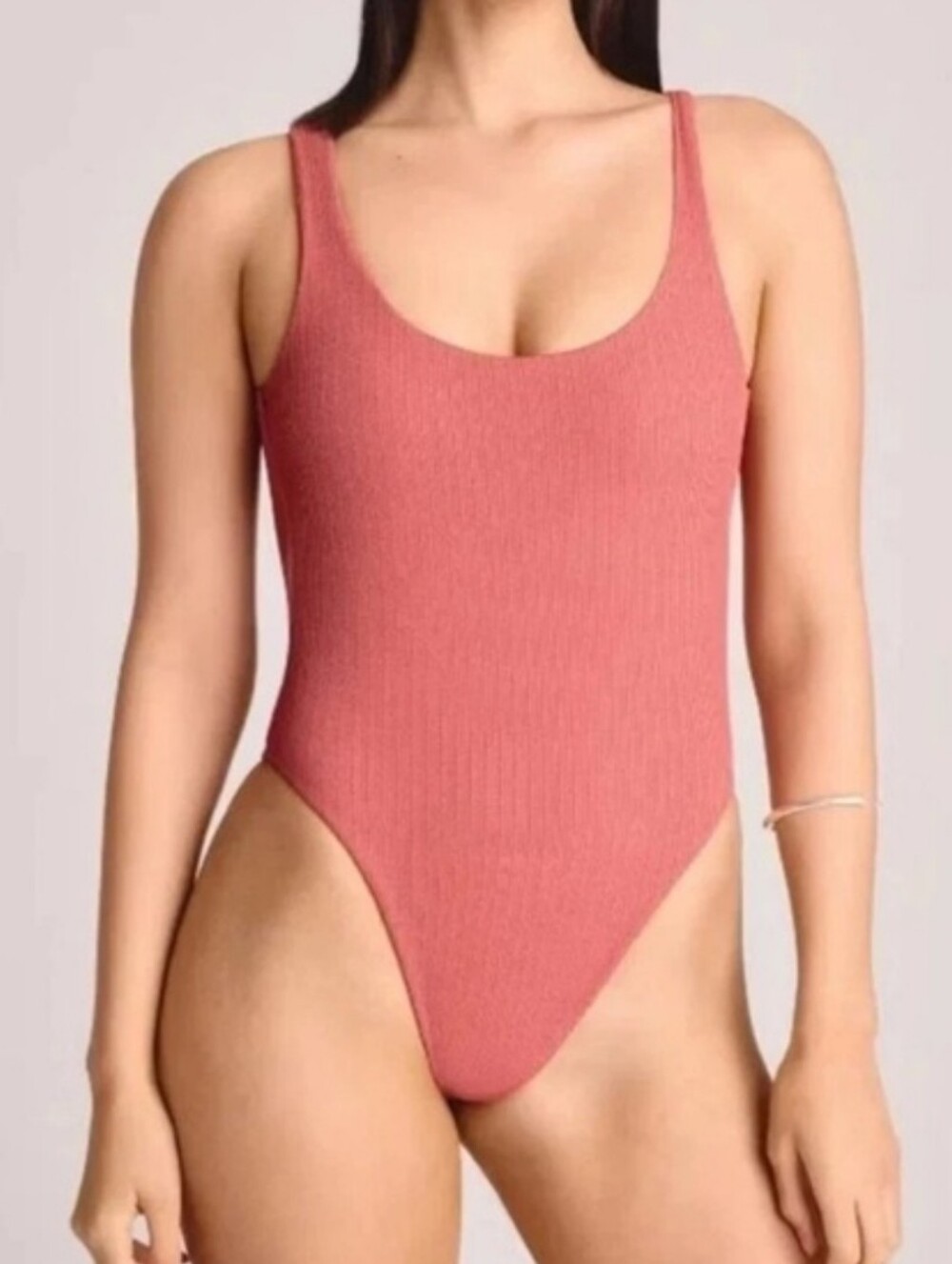 Vitamin A Textured One Piece Swimsuit terracotta low back beachy size xs NWT